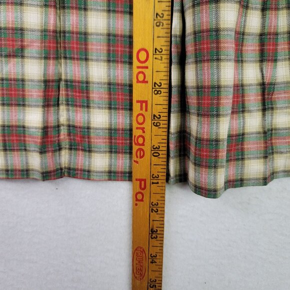 Susan Bristol Tartan Plaid Pleated Midi Skirt Size 14P Fringed Kilt Deadstock US - Picture 10 of 10